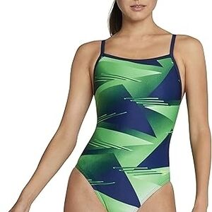 Speedo Pro LT Vibrant Green and Black One Piece Swimsuit Sz 6/32